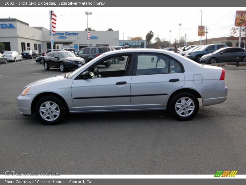 Satin Silver Metallic / Gray 2003 Honda Civic DX Sedan