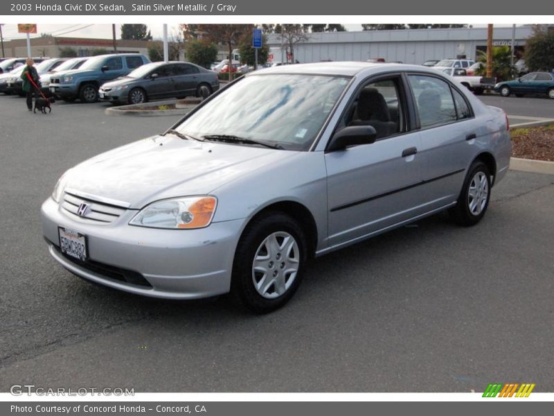 Satin Silver Metallic / Gray 2003 Honda Civic DX Sedan