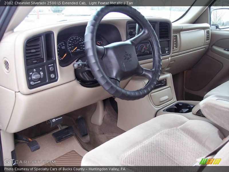 Light Pewter Metallic / Tan 2002 Chevrolet Silverado 2500 LS Extended Cab