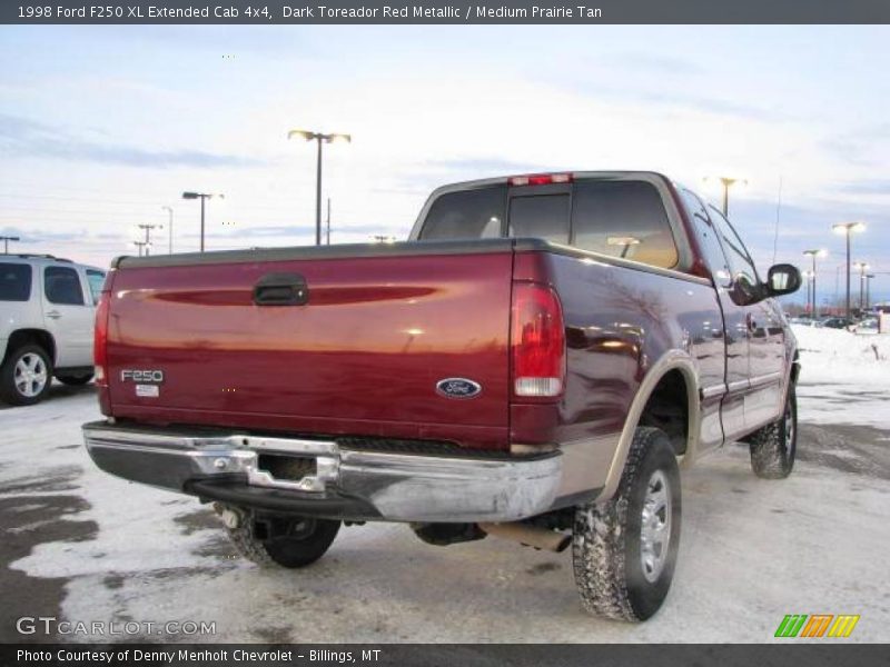 Dark Toreador Red Metallic / Medium Prairie Tan 1998 Ford F250 XL Extended Cab 4x4