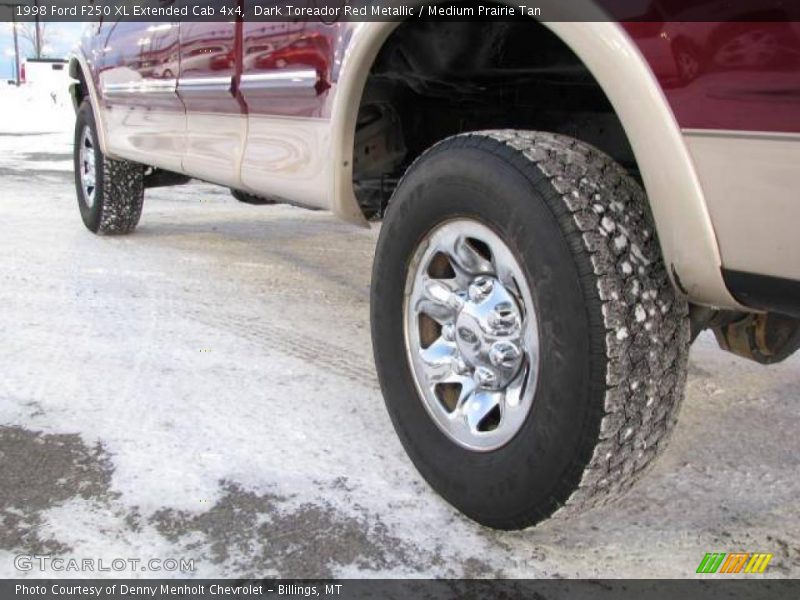 Dark Toreador Red Metallic / Medium Prairie Tan 1998 Ford F250 XL Extended Cab 4x4