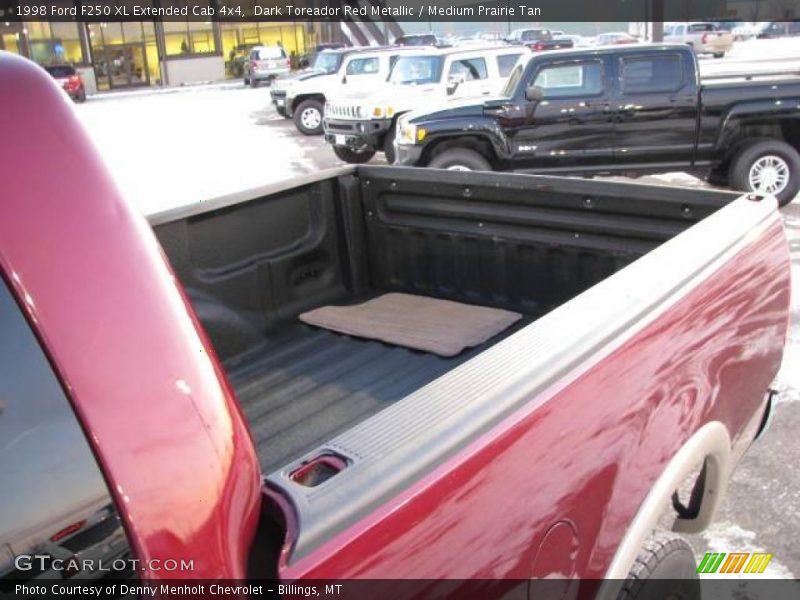 Dark Toreador Red Metallic / Medium Prairie Tan 1998 Ford F250 XL Extended Cab 4x4