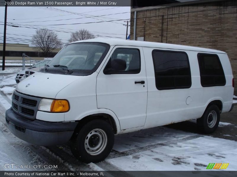 Bright White / Mist Gray 2000 Dodge Ram Van 1500 Passenger