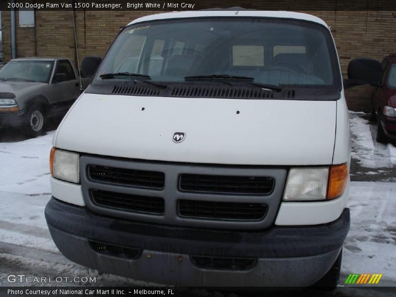 Bright White / Mist Gray 2000 Dodge Ram Van 1500 Passenger