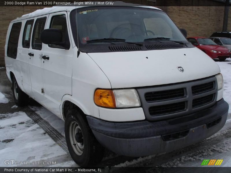 Bright White / Mist Gray 2000 Dodge Ram Van 1500 Passenger