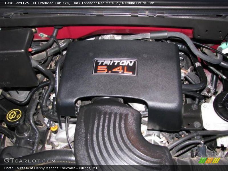 Dark Toreador Red Metallic / Medium Prairie Tan 1998 Ford F250 XL Extended Cab 4x4