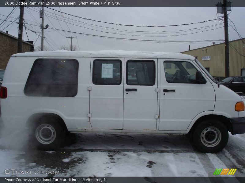 Bright White / Mist Gray 2000 Dodge Ram Van 1500 Passenger