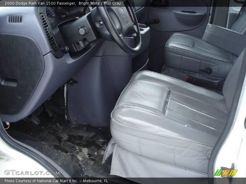 Bright White / Mist Gray 2000 Dodge Ram Van 1500 Passenger