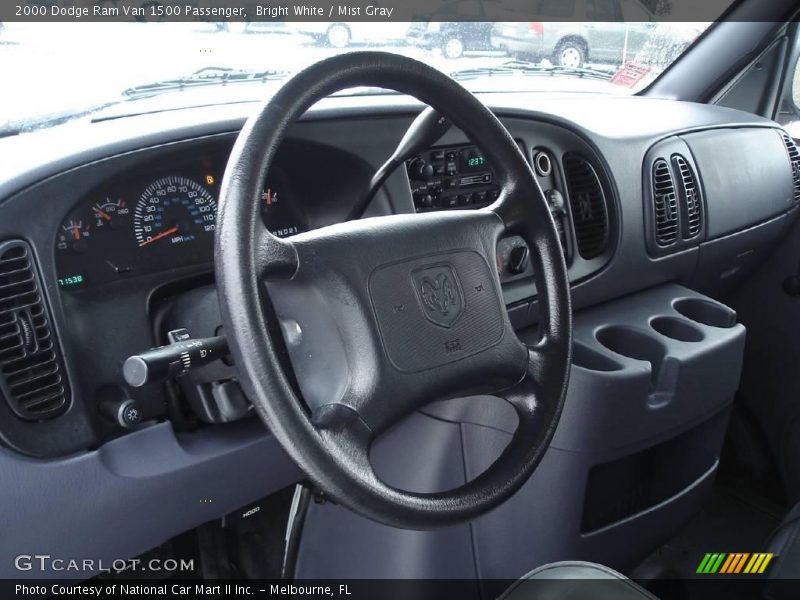 Bright White / Mist Gray 2000 Dodge Ram Van 1500 Passenger