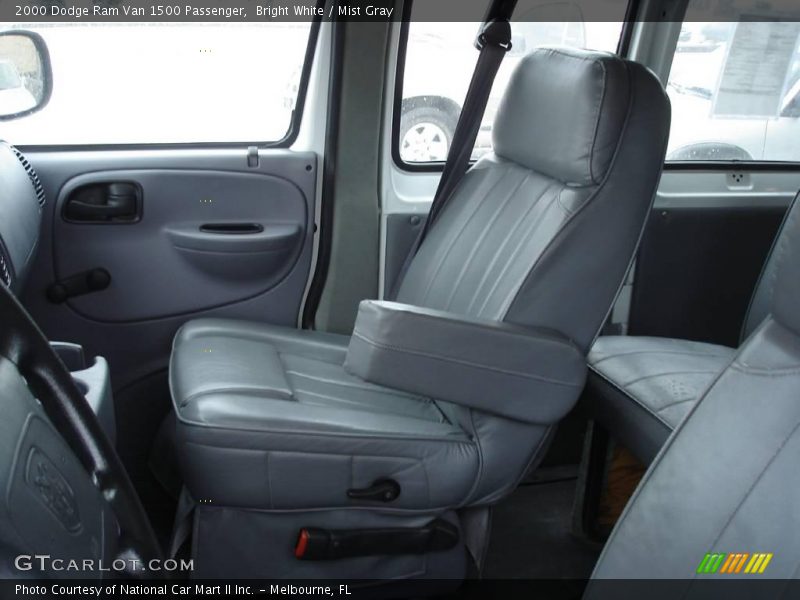 Bright White / Mist Gray 2000 Dodge Ram Van 1500 Passenger