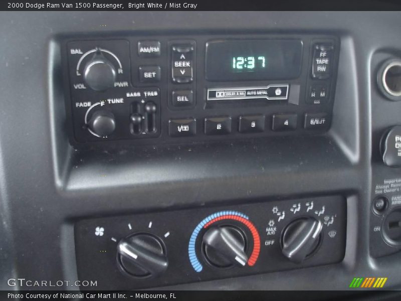 Bright White / Mist Gray 2000 Dodge Ram Van 1500 Passenger