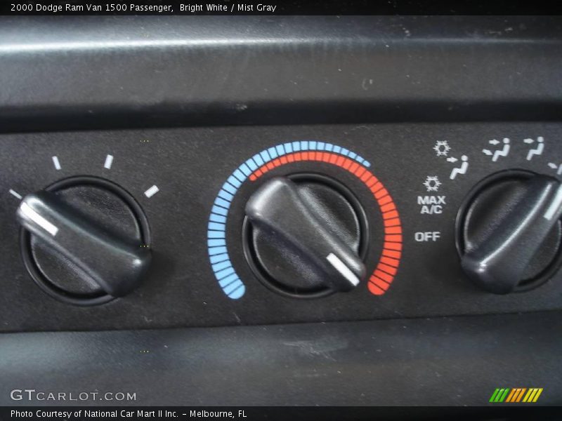 Bright White / Mist Gray 2000 Dodge Ram Van 1500 Passenger