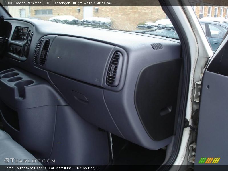 Bright White / Mist Gray 2000 Dodge Ram Van 1500 Passenger