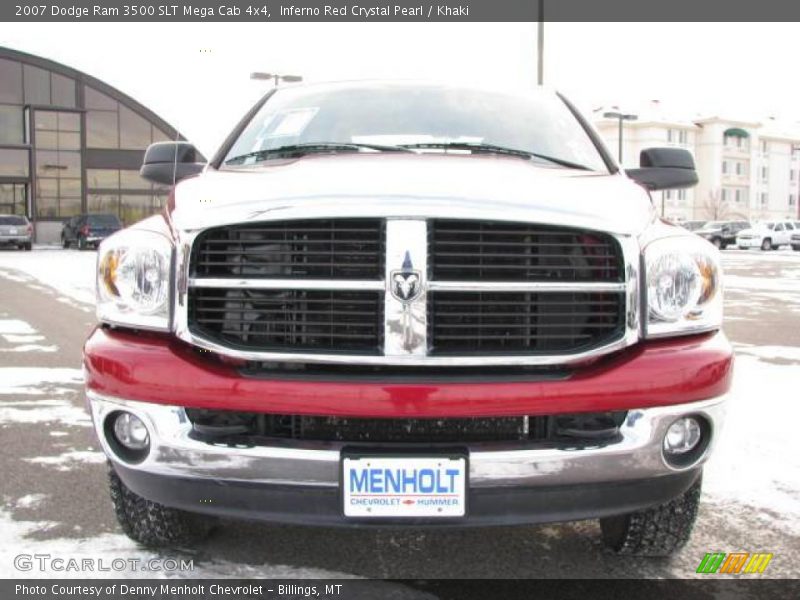 Inferno Red Crystal Pearl / Khaki 2007 Dodge Ram 3500 SLT Mega Cab 4x4