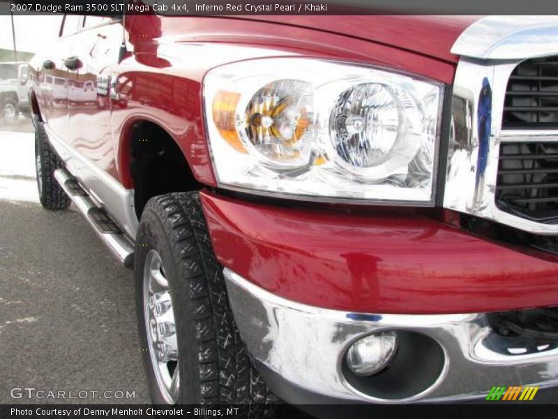 Inferno Red Crystal Pearl / Khaki 2007 Dodge Ram 3500 SLT Mega Cab 4x4
