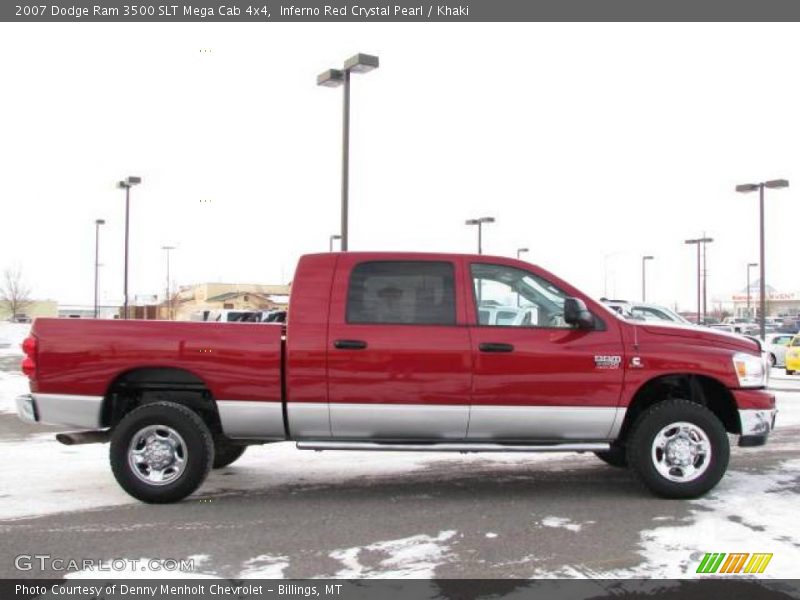 Inferno Red Crystal Pearl / Khaki 2007 Dodge Ram 3500 SLT Mega Cab 4x4