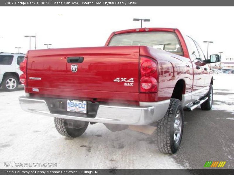 Inferno Red Crystal Pearl / Khaki 2007 Dodge Ram 3500 SLT Mega Cab 4x4