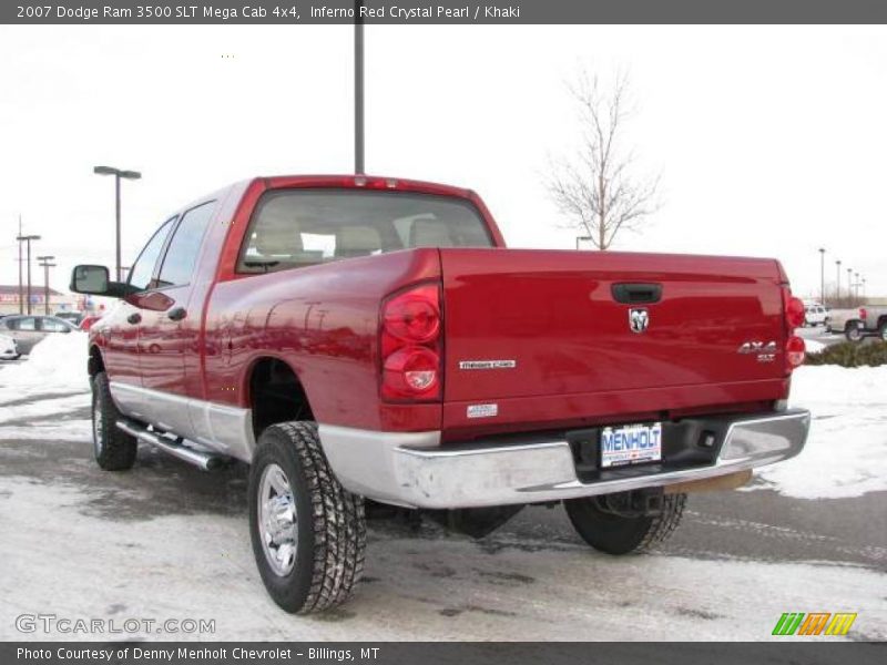 Inferno Red Crystal Pearl / Khaki 2007 Dodge Ram 3500 SLT Mega Cab 4x4