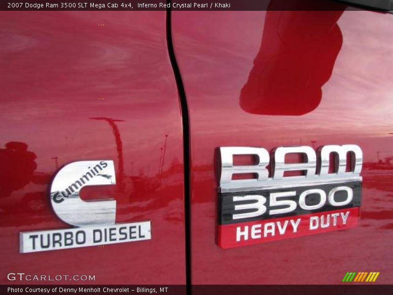 Inferno Red Crystal Pearl / Khaki 2007 Dodge Ram 3500 SLT Mega Cab 4x4