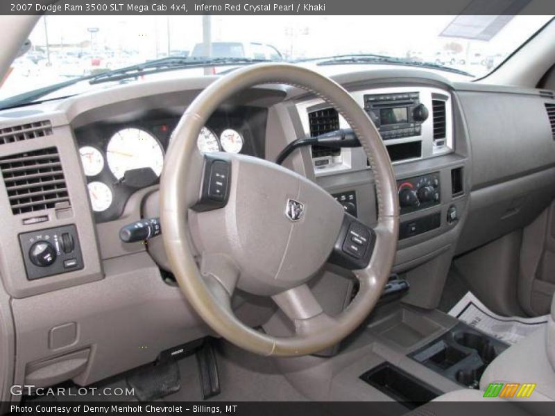 Inferno Red Crystal Pearl / Khaki 2007 Dodge Ram 3500 SLT Mega Cab 4x4