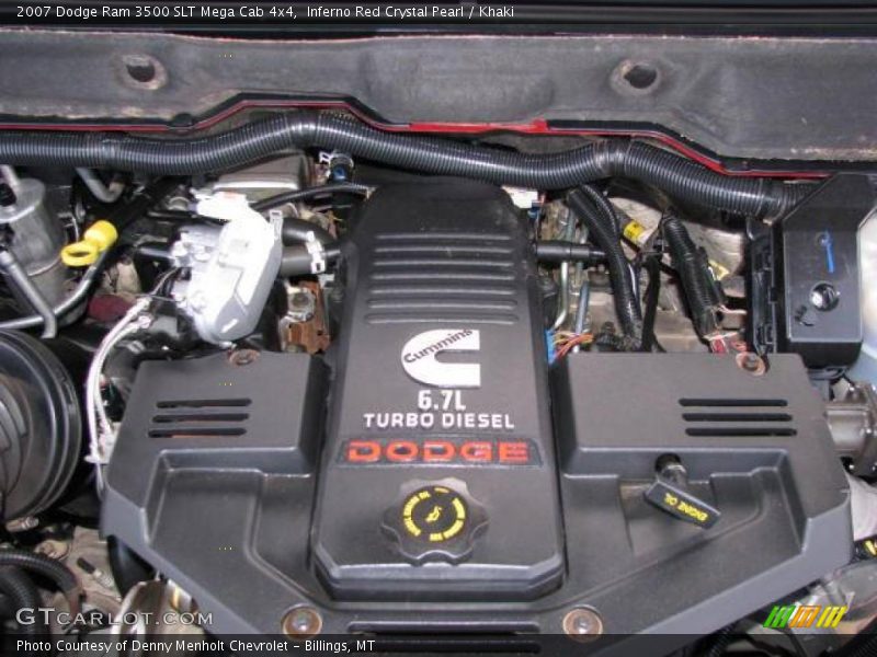 Inferno Red Crystal Pearl / Khaki 2007 Dodge Ram 3500 SLT Mega Cab 4x4
