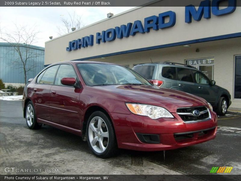 Ruby Red Pearl / Off Black 2009 Subaru Legacy 2.5i Sedan