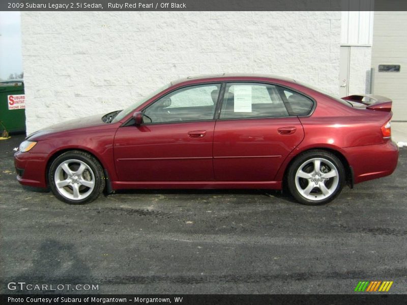 Ruby Red Pearl / Off Black 2009 Subaru Legacy 2.5i Sedan