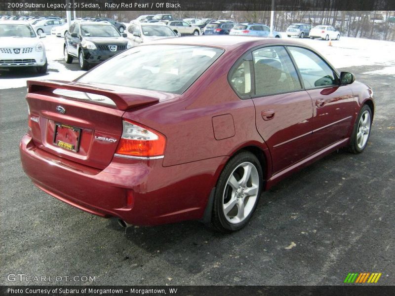 Ruby Red Pearl / Off Black 2009 Subaru Legacy 2.5i Sedan
