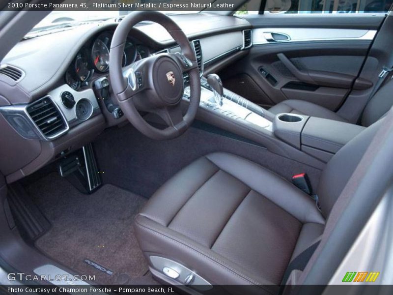 Platinum Silver Metallic / Espresso Natural Leather 2010 Porsche Panamera 4S