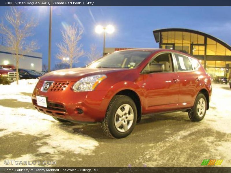Venom Red Pearl / Gray 2008 Nissan Rogue S AWD