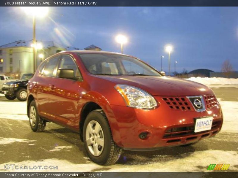 Venom Red Pearl / Gray 2008 Nissan Rogue S AWD