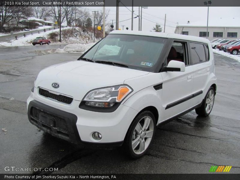 Clear White / Red/Black Sport Cloth 2010 Kia Soul Sport