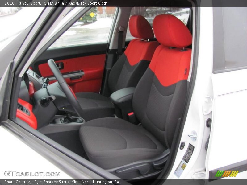 Clear White / Red/Black Sport Cloth 2010 Kia Soul Sport