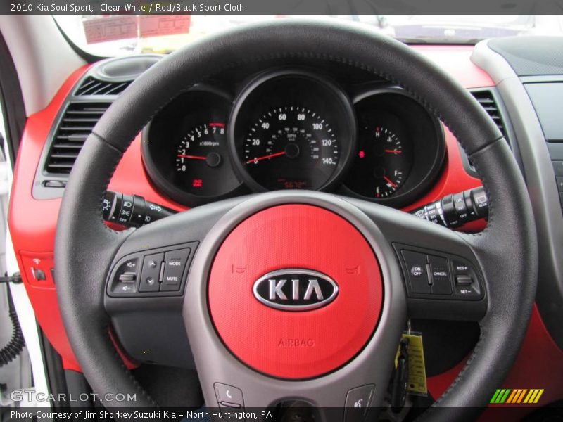 Clear White / Red/Black Sport Cloth 2010 Kia Soul Sport