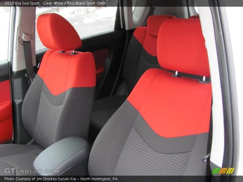 Clear White / Red/Black Sport Cloth 2010 Kia Soul Sport