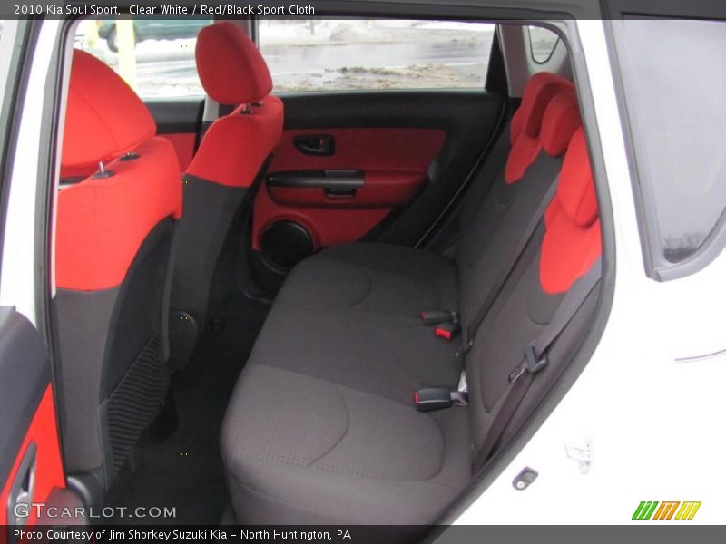 Clear White / Red/Black Sport Cloth 2010 Kia Soul Sport