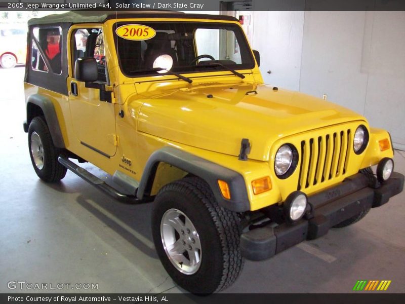 Solar Yellow / Dark Slate Gray 2005 Jeep Wrangler Unlimited 4x4