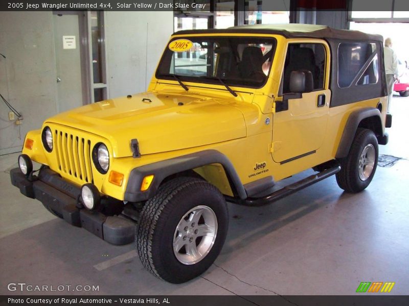 Solar Yellow / Dark Slate Gray 2005 Jeep Wrangler Unlimited 4x4