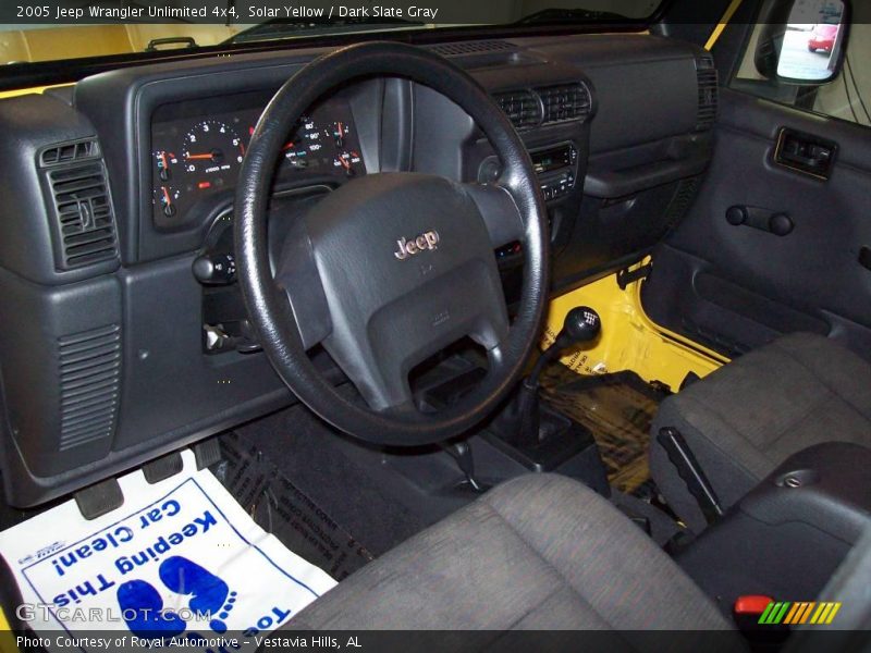 Solar Yellow / Dark Slate Gray 2005 Jeep Wrangler Unlimited 4x4