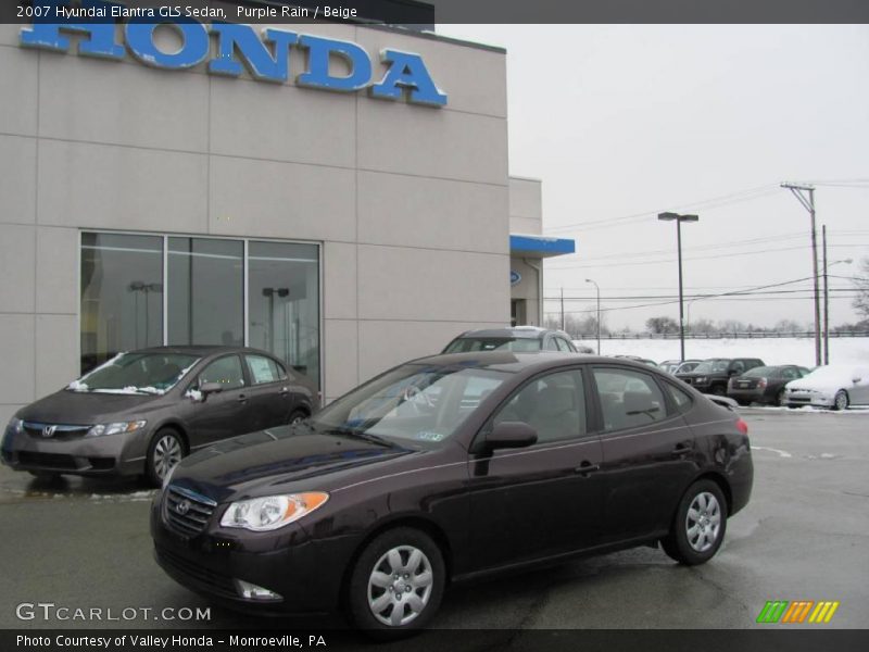Purple Rain / Beige 2007 Hyundai Elantra GLS Sedan