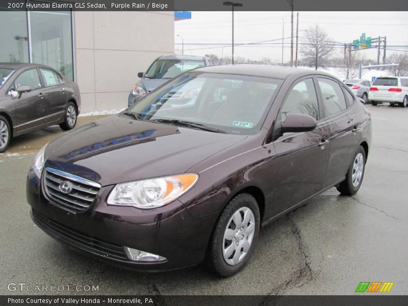 Purple Rain / Beige 2007 Hyundai Elantra GLS Sedan