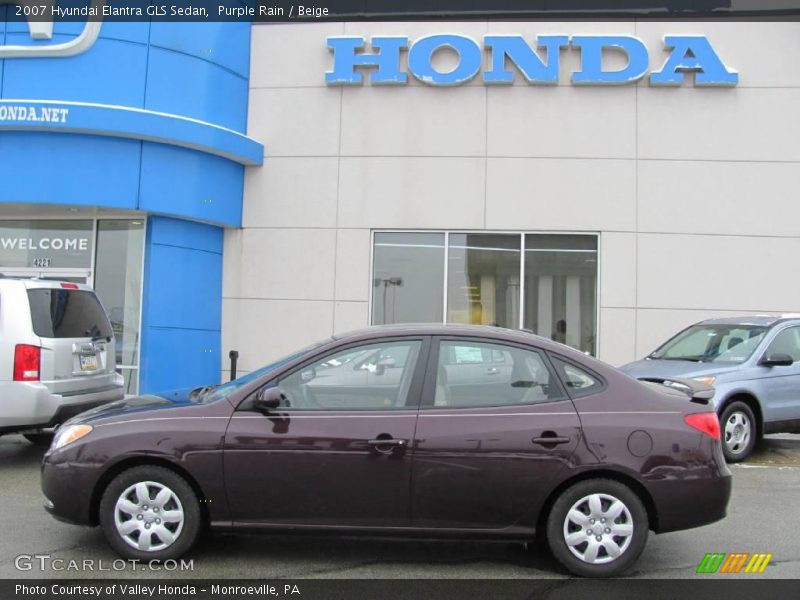 Purple Rain / Beige 2007 Hyundai Elantra GLS Sedan