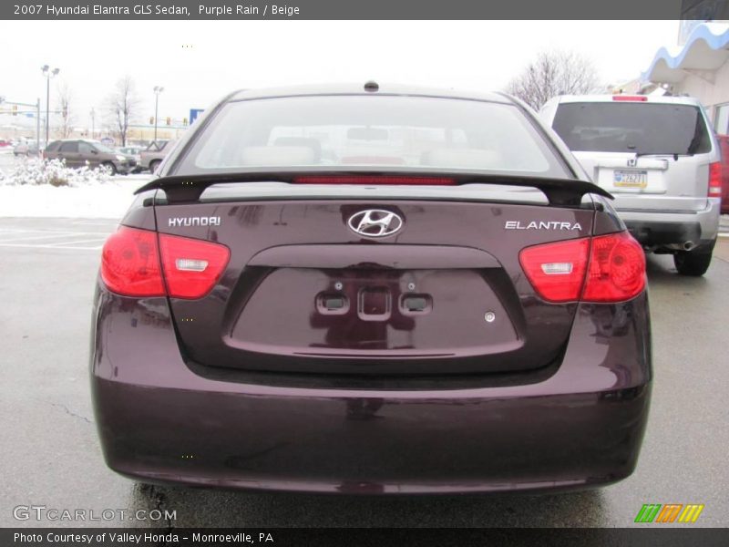 Purple Rain / Beige 2007 Hyundai Elantra GLS Sedan