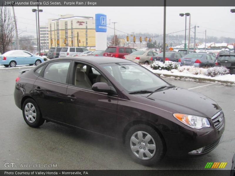 Purple Rain / Beige 2007 Hyundai Elantra GLS Sedan