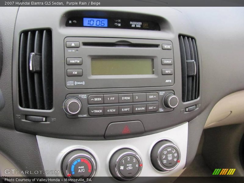 Purple Rain / Beige 2007 Hyundai Elantra GLS Sedan