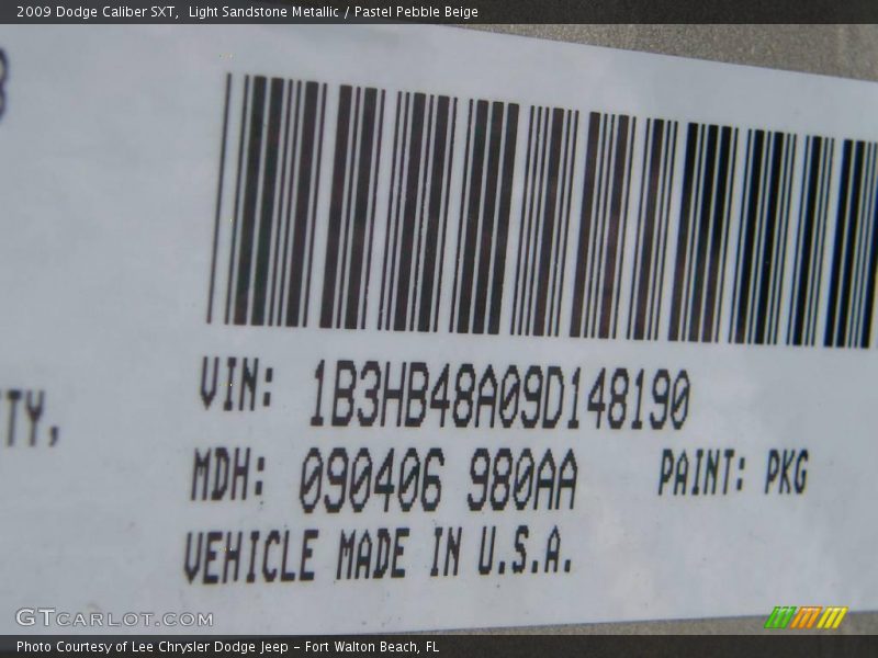 Light Sandstone Metallic / Pastel Pebble Beige 2009 Dodge Caliber SXT