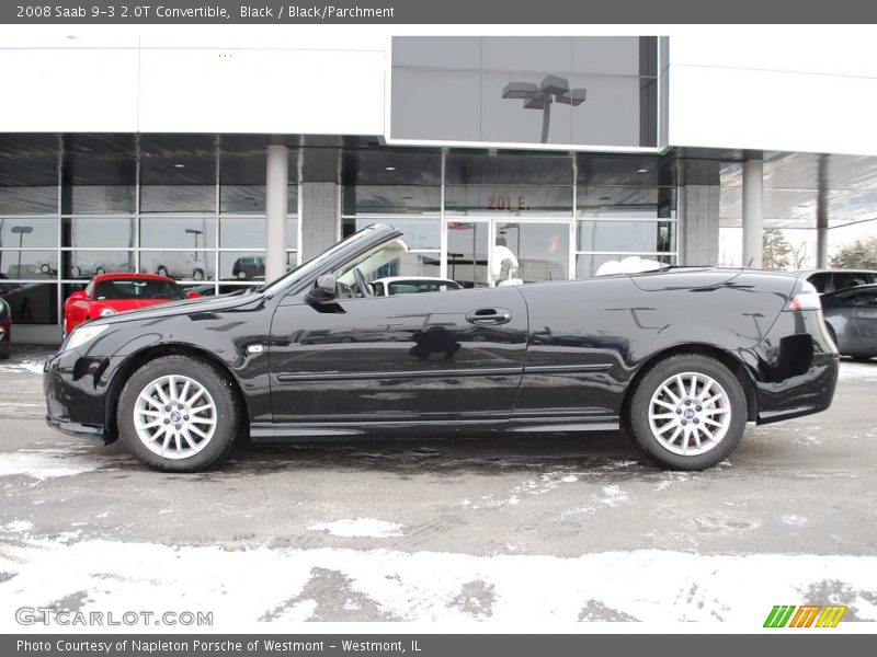 Black / Black/Parchment 2008 Saab 9-3 2.0T Convertible