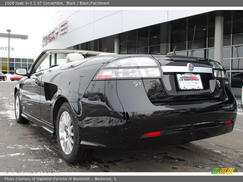Black / Black/Parchment 2008 Saab 9-3 2.0T Convertible