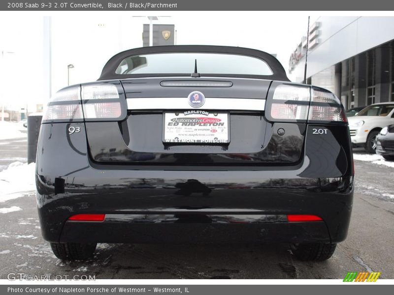 Black / Black/Parchment 2008 Saab 9-3 2.0T Convertible