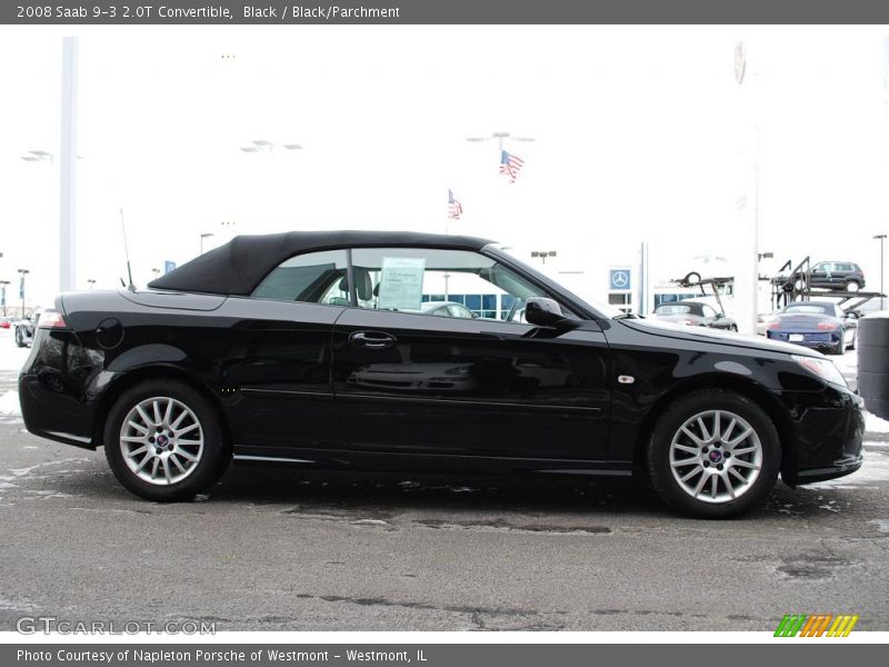 Black / Black/Parchment 2008 Saab 9-3 2.0T Convertible